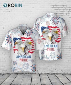 3D All Over Print Eagle American Pride Hawaiian Shirt Independence Day Is Coming, Eagle In Usa Flag Hawaii Shirt