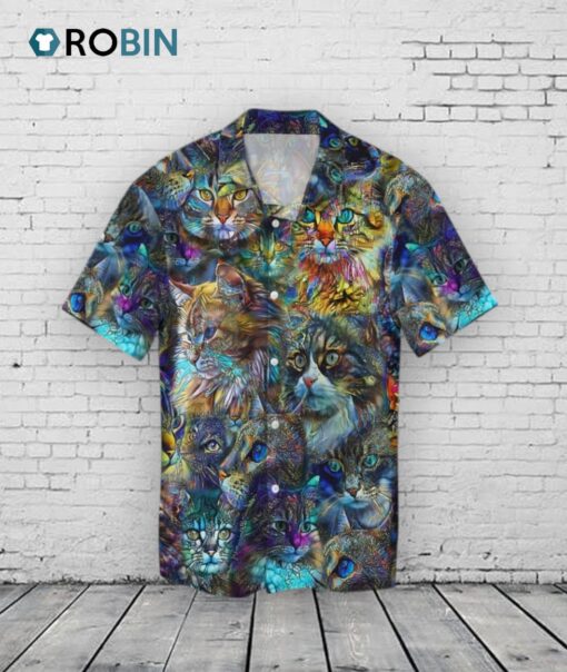 3D All Over Printed Cat On Hawaiian Shirts, Many Cats Hawaiian Shirts, Hawaiian Shirts Full Of Cat