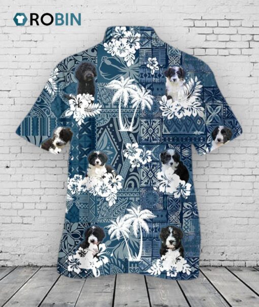 3D Full Print Border Doodle Hawaiian Shirt, Hawaiian Dog Shirt, Animal Hawaii Summer Beach Shirts