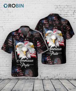 3D Full Printed Eagle American Pride Hawaiian Shirt For 4th Of July Gifts, Summer Aloha Patriotic Hawaii Shirt