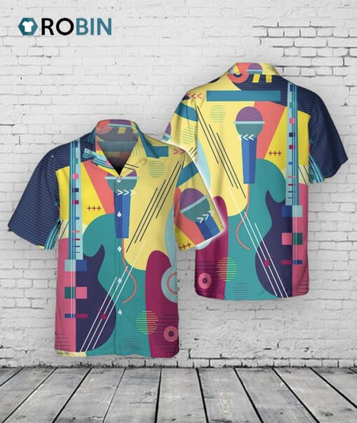 3D Full Printed Guitar Hawaii Aloha Beach Shirts For Men And Women, Guitar Hawaiian Shirts
