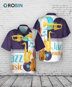 3D Full Printed Jazz Music Hawaiian Shirts For Men And Women, Jazz Music Saxophone Hawaii Shirts