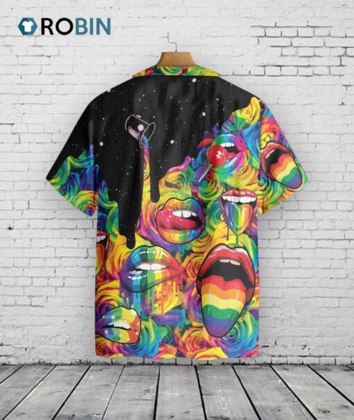 3D Hawaiian T Shirt For Gay, Sexy Lips Always Proud LGBT Hawaiian Shirt