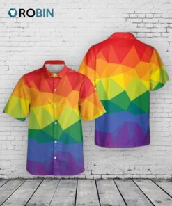 3D Shirt For Gay, LGBT Polygon Background Design Hawaiian Shirt 3D Shirt For Gay, LGBT Polygon Background Design Hawaiian Shirt