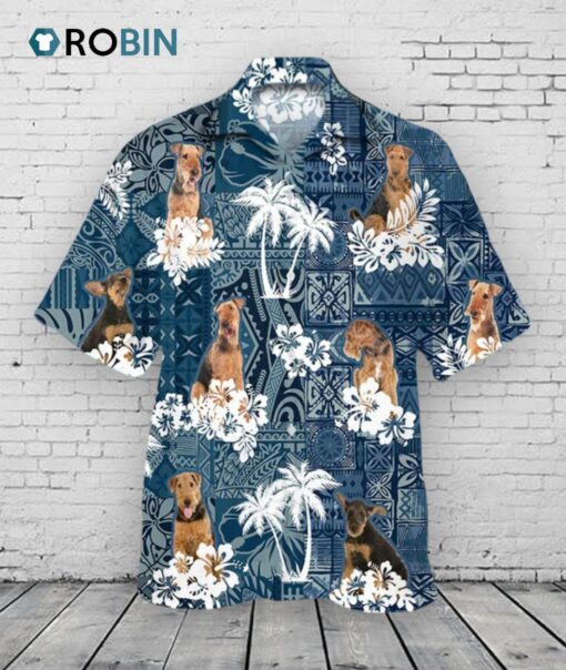 Airedale Terrier Hawaiian Shirt, 3D All Over Printed Dog Hawaii Shirt For Men And Women
