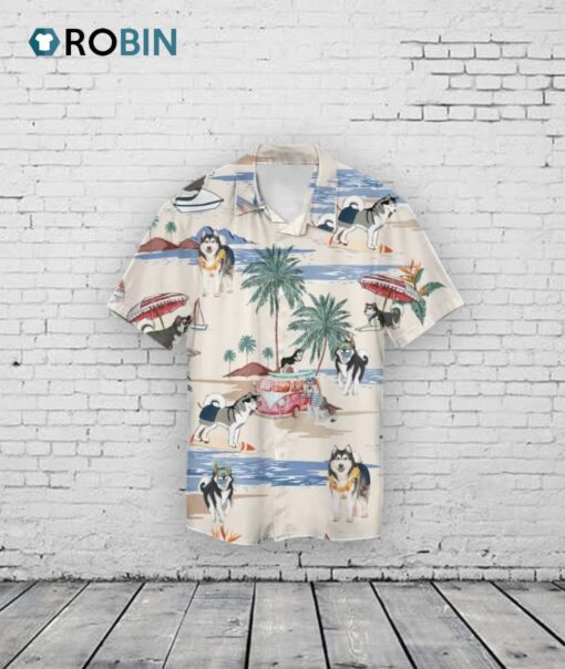 Alaskan Malamute Summer Beach Hawaiian Shirt, 3D Full Print Dog Hawaii Shirt For Summer Day