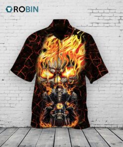 All Over Printed Ghost Rider Fire Hawaiian Shirts