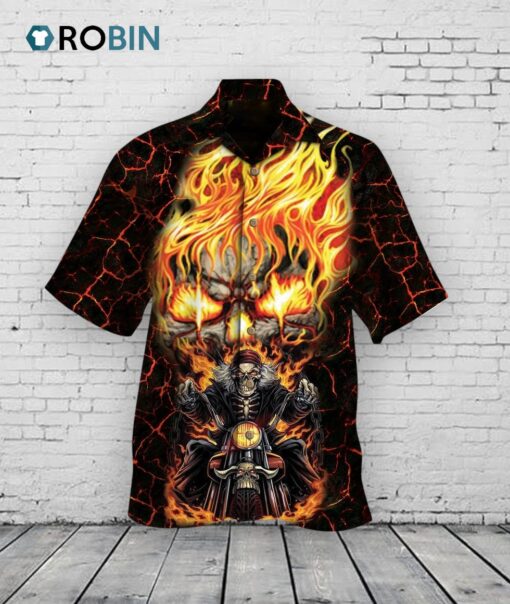 All Over Printed Ghost Rider Fire Hawaiian Shirts