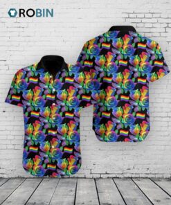 Ally Pride Shirt, Colorful Flag Of Lgbt Rose Design Hawaiian Shirt Ally Pride Shirt, Colorful Flag Of Lgbt Rose Design Hawaiian Shirt