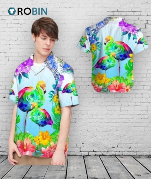 Aloha Lgbt Flamingo Tropical Hawaiian Shirt, Hawaiian Shirt For Gaymer, Gift For Gay Friend
