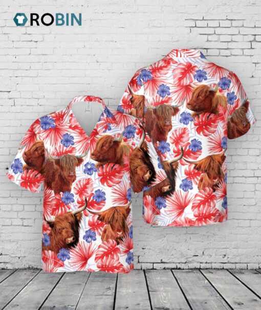 American Colors Highland Cattle Hawaiian Shirt