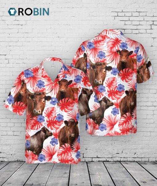 American Colors Shorthorn Cattle Hawaiian Shirt