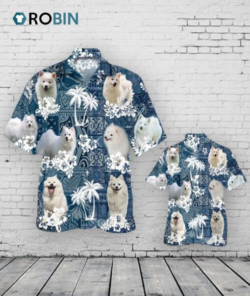 American Eskimo Hawaiian Shirt, 3D Full Print Dog Hawaii Shirt, Dog Breeds In Hawaii Shirts