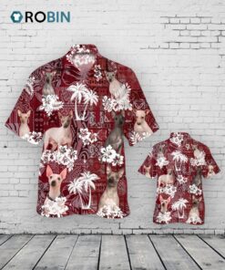 American Hairless Terrier Hawaiian Shirt, Dog Red Tribal Hawaii Shirt Summer American Hairless Terrier Hawaiian Shirt, Dog Red Tribal Hawaii Shirt Summer