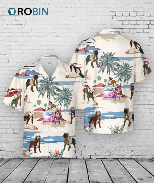 American Pit Bull Terrier Summer Beach Hawaiian Shirt, Cool Aloha Hawaiian Shirt