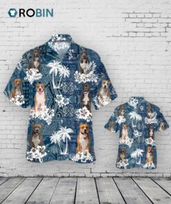 American Staffordshire Terrier Hawaiian Shirt, Aloha Beach Shirts For Dog Lovers, Summer Beach Hawaii Shirt