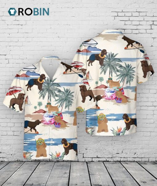 American Water Spaniel Summer Beach Hawaiian Shirt, Summer Beach And Dog In Hawaii Aloha Shirt