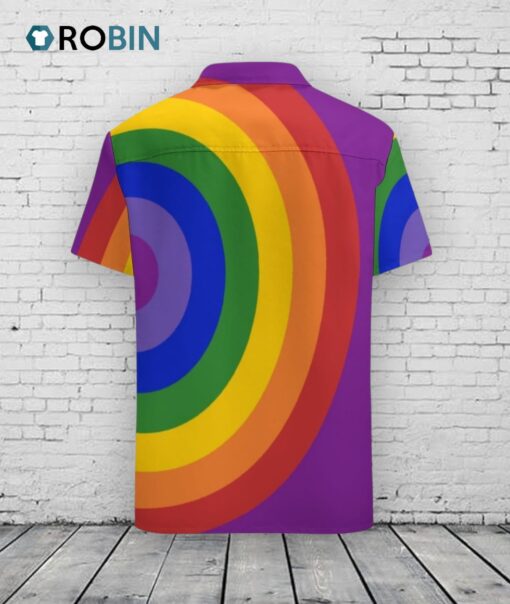 Asymmetrical Rainbow Bullseye Lgbt Pride Tropical Hawaii Beach Shirts