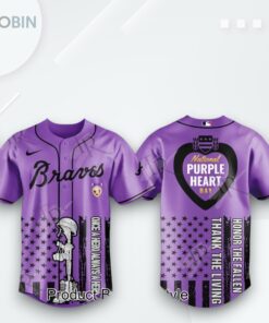 Atlanta Braves X National Purple Heart Day 2025 Limited Edition Baseball Jersey