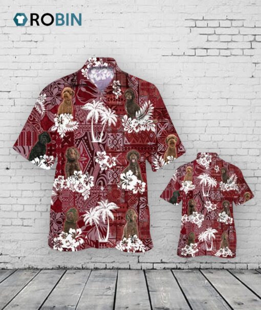 Australian Labradoodle Hawaiian Shirt, Dog Aloha Beach Shirt With Red Tribal