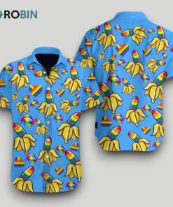 Banana Hawaiian Shirts, Lgbt Banana Hawaiian Shirt, Rainbow Banana Hawaiian Shirt For Gay Man