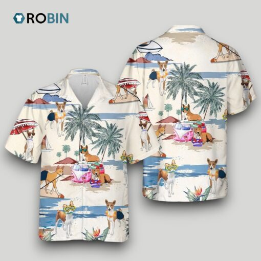 Basenji Summer Beach Hawaiian Shirt, Summer Dog On The Beach In Hawaii Aloha Shirts