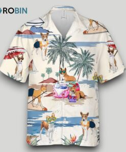 Basenji Summer Beach Hawaiian Shirt, Summer Dog On The Beach In Hawaii Aloha Shirts