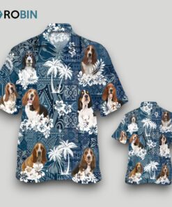 Basset Hound Hawaiian Shirt, 3D Dog Hawaiian Shirt, Summber Beach Dog Hawaii Shirts For Men