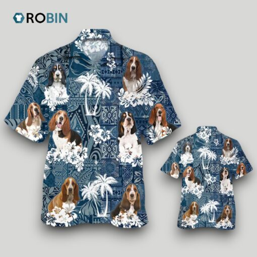 Basset Hound Hawaiian Shirt, 3D Dog Hawaiian Shirt, Summber Beach Dog Hawaii Shirts For Men