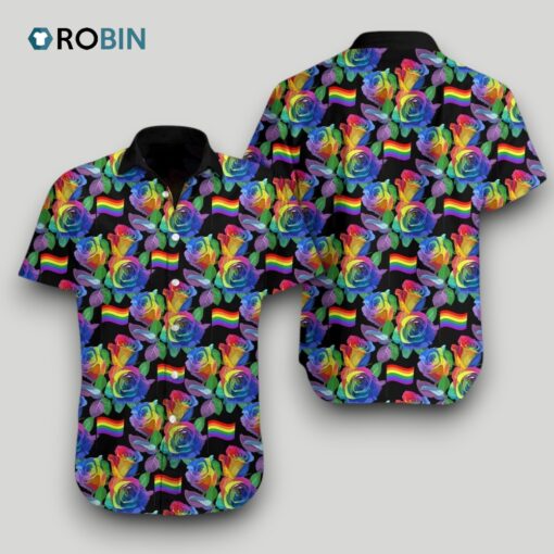Be A Sunflower Lgbt Hawaiian Shirt, Rainbow Flower Hawaiian Shirt, Sunflower Pride Shirt