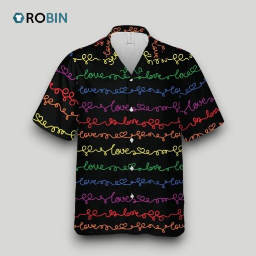 Beach Shirt Lgbt Gay Pride Love Pattern Unisex Hawaii Shirt , Aloha Shirt, Lesbian Hawaiian Shirts