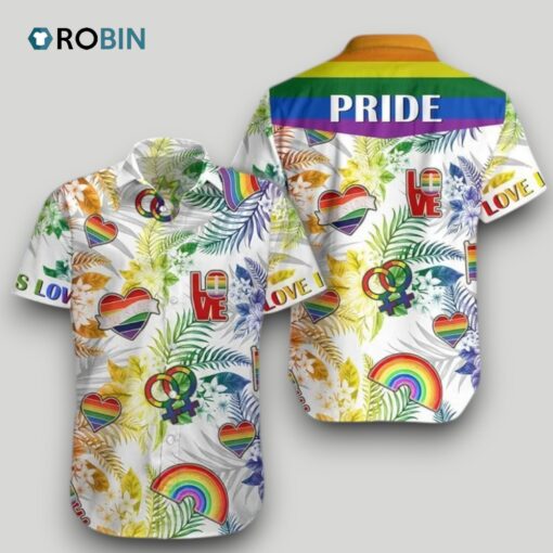 Beach Shirt Lgbt Hawaiian Pattern Men Shirt For Lgbt Community , Aloha Shirt