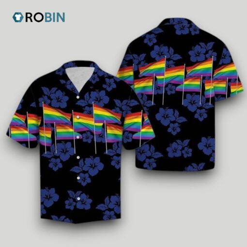 Beach Shirt Lgbt Pride Flag Aloha Hawaiian Shirt Colorful Summer Beach Casual Shirt For Gaymer