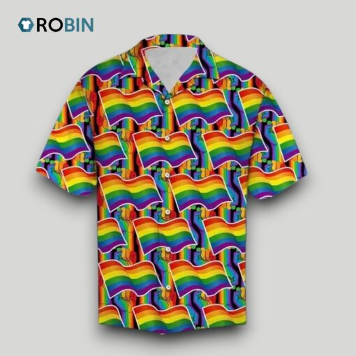 Beach Shirt Lgbt Pride Hawaiian Shirt Lgbt Flag Pattern Hawaii, Rainbow Pride Clothing