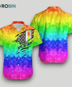 Beach Shirt Lgbt Pride Hawaiian Shirt Rainbow Polygonal American Flag Inside Hawaii, Pride Shirts Beach Shirt Lgbt Pride Hawaiian Shirt Rainbow Polygonal American Flag Inside Hawaii, Pride Shirts
