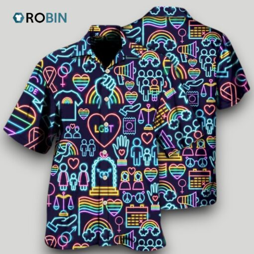 Beach Shirt Lgbt Pride Hawaiian Shirt, Pride Hawaiian Shirt, Gay Hawaiian Shirts