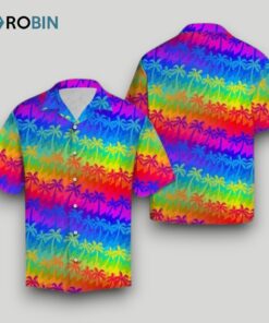 Beach Shirt Lgbt Rainbow Coconut Palm Hawaii Shirt , Rainbow Hawaiian Shirt Beach Shirt Lgbt Rainbow Coconut Palm Hawaii Shirt , Rainbow Hawaiian Shirt