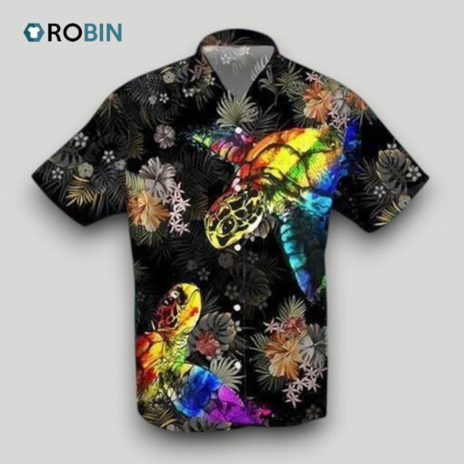 Beach Shirt Turtle Lgbt Hawaii Shirt, Aloha Shirt, Gay Pride Hawaiian Shirt