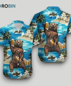 Bear Hawaiian Shirts, Bear And Beer Hawaii Aloha Beach Shirt, Gift To Bear Lovers