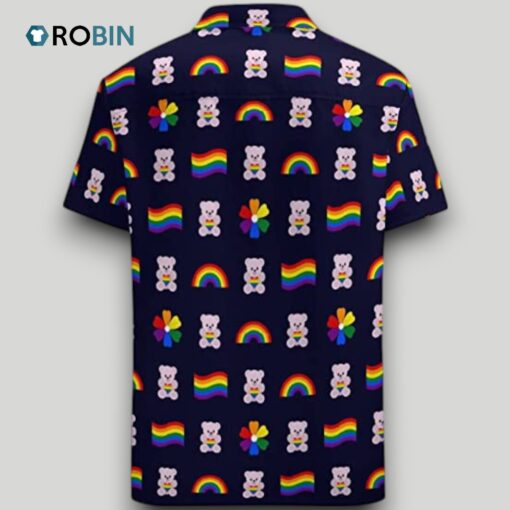 Bear Pride Hawaiian Shirt, Rainbow Pride Hawaii Tshirt, Aloha Lgbtq Beaach Pride Hawaiian Shirt