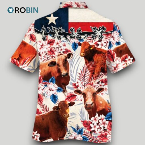 Beefmaster Cattle Lovers Texas Flag Hawaiian Shirt, Cow Unisex Hawaiian Shirt