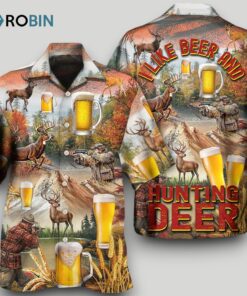 Beer And Hunting Deer Autumn Moutain Hawaiian Shirt Beer And Hunting Deer Autumn Moutain Hawaiian Shirt
