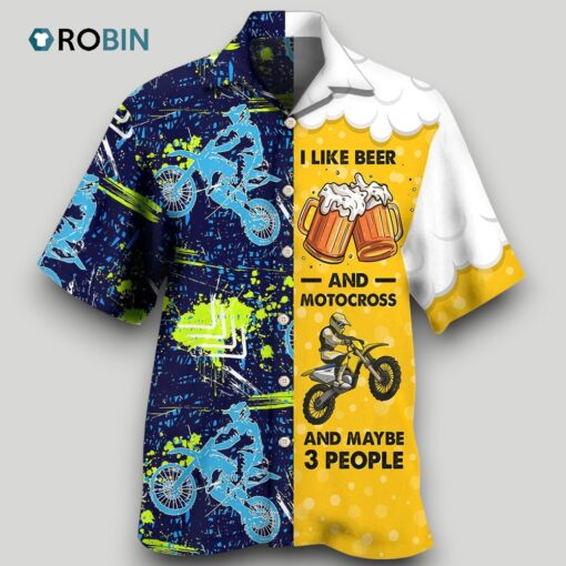 Beer I Like Beer And Motocross Unisex Hawaiian Shirt