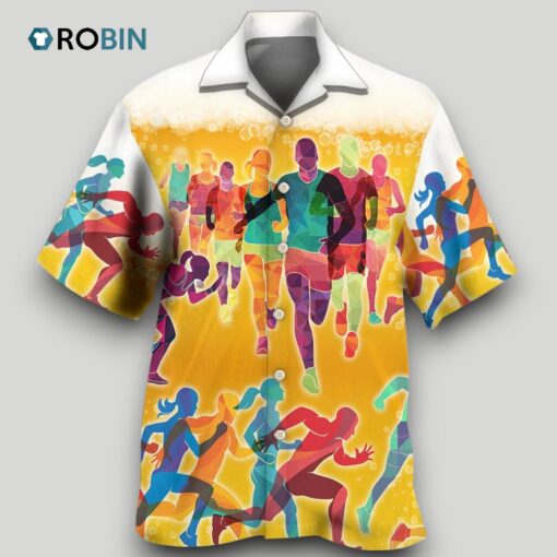 Beer I Like Beer And Running Hawaiian Shirt Men Women Gift For Beer Day Party Running Lover