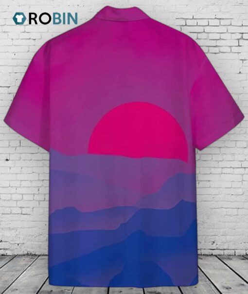 Bisexual Pride Sunrise Hawaii Shirt, Hawaiian Short Sleeve Shirt, Bisexual Pride Hawaiian Shirt