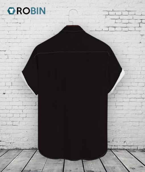 Black and White Hawaiian Shirt Casual Shirt for Men Chess Square Shirt