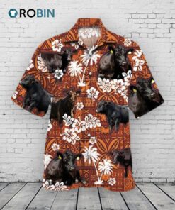 Black Angus Cattle Lovers Hawaiian Shirt