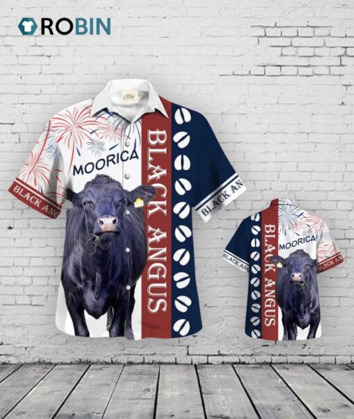 Black Angus In Moorica Hawaiian Shirt, Bull Hawaiian Shirt, Cow Aloha Hawaii Shirt