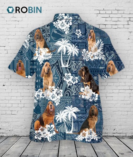 Bloodhound Unisex Hawaiian Shirt, Beautiful 3D Full Print Dog On Hawaii Beach Shirts