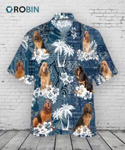 Bloodhound Unisex Hawaiian Shirt, Beautiful 3D Full Print Dog On Hawaii Beach Shirts
